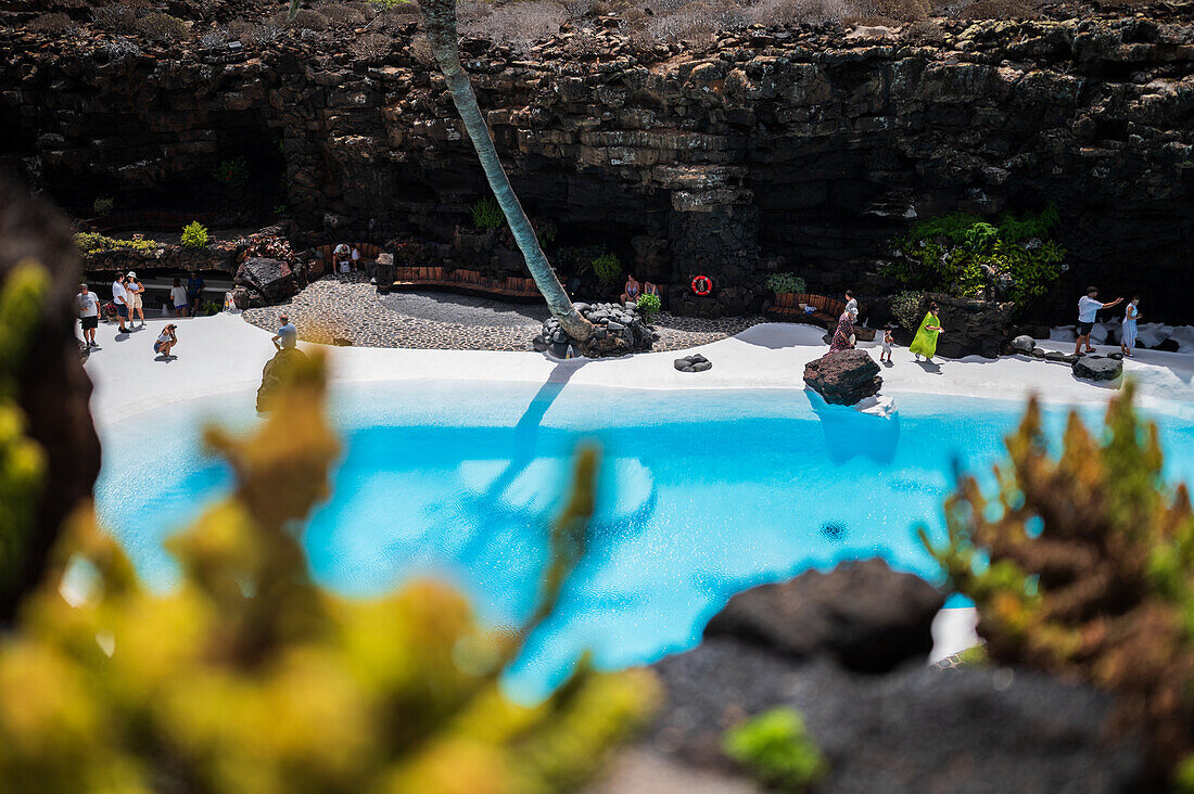 Jameos del Agua is a series of lava caves and an art, culture and tourism center created by local artist and architect, Cesar Manrique, Lanzarote, Canary Islands, Spain\n