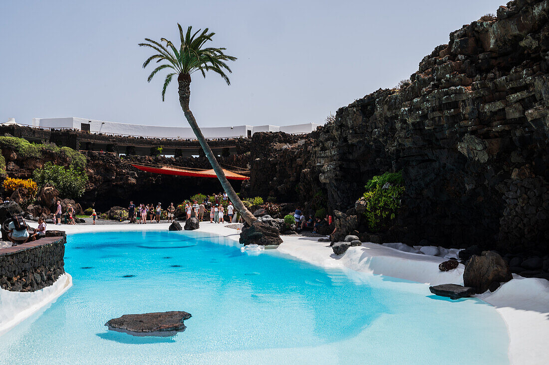 Jameos del Agua is a series of lava caves and an art, culture and tourism center created by local artist and architect, Cesar Manrique, Lanzarote, Canary Islands, Spain\n