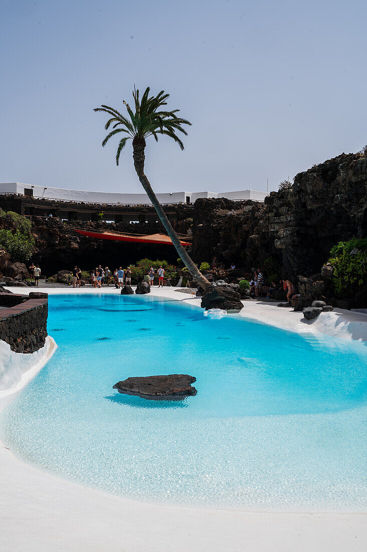 Jameos del Agua is a series of lava caves and an art, culture and tourism center created by local artist and architect, Cesar Manrique, Lanzarote, Canary Islands, Spain\n