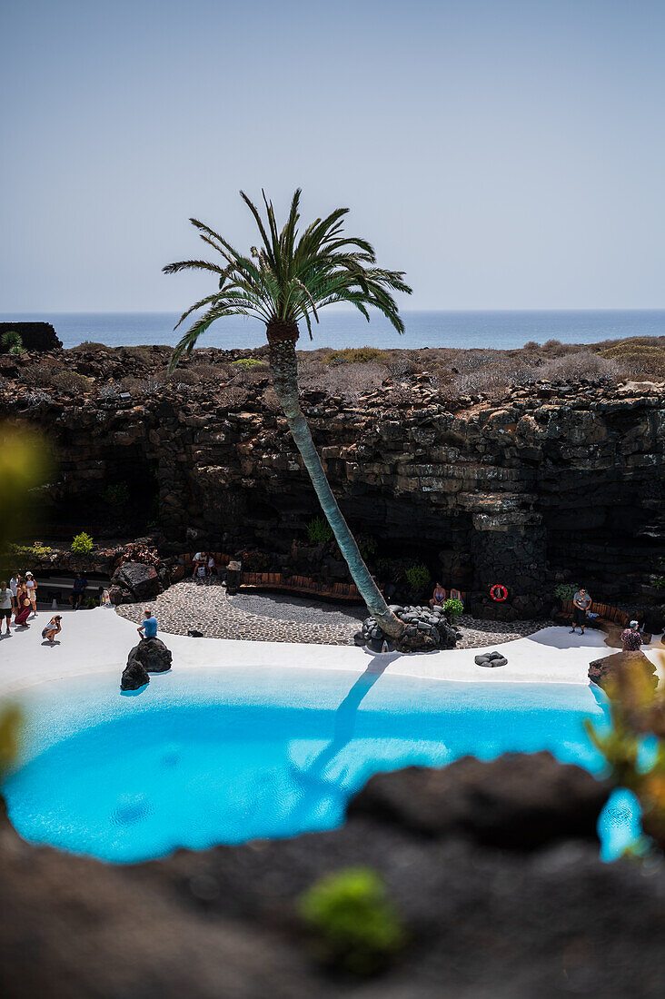 Jameos del Agua is a series of lava caves and an art, culture and tourism center created by local artist and architect, Cesar Manrique, Lanzarote, Canary Islands, Spain\n