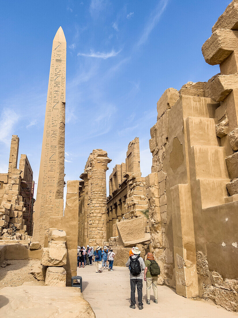 Obelisk of Thutmosis I, Karnak Temple Complex, a vast mix of temples, pylons, and chapels, UNESCO World Heritage Site, near Luxor, Thebes, Egypt, North Africa, Africa\n