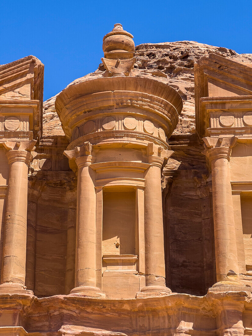 The Petra Monastery (Al Dayr), Petra Archaeological Park, UNESCO World Heritage Site, one of the New Seven Wonders of the World, Petra, Jordan, Middle East\n