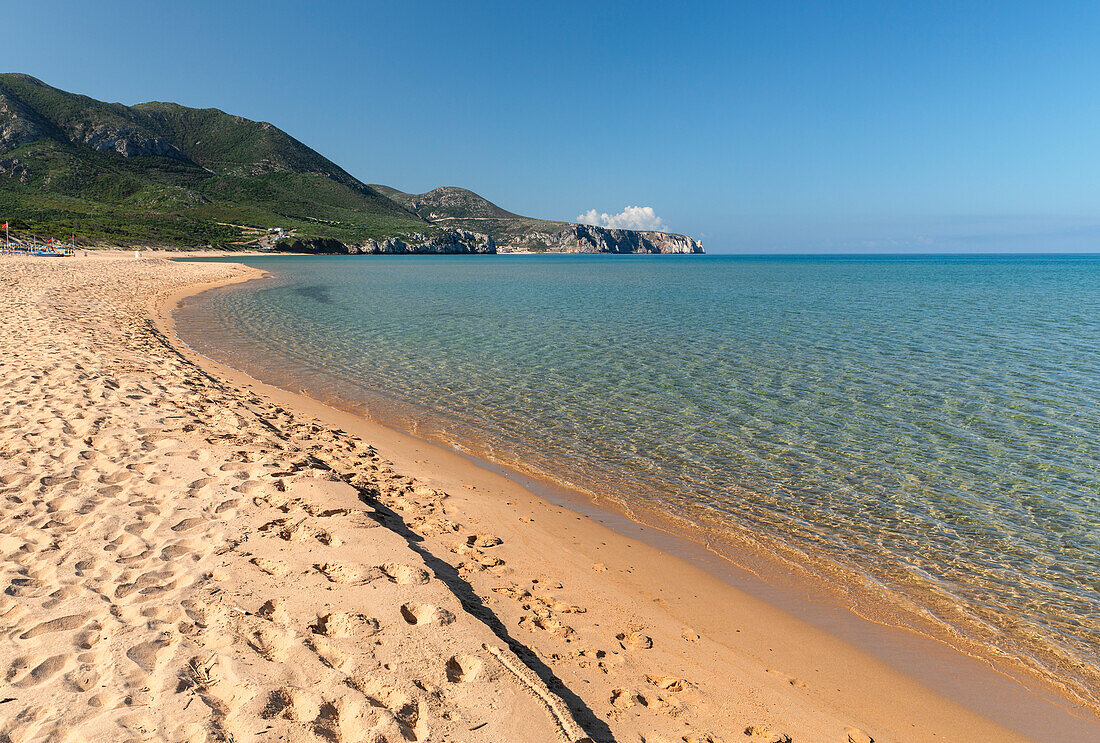 Strand Portixeddu, Bezirk Sulcis Iglesiente, Sardinien, Italien, Mittelmeer, Europa