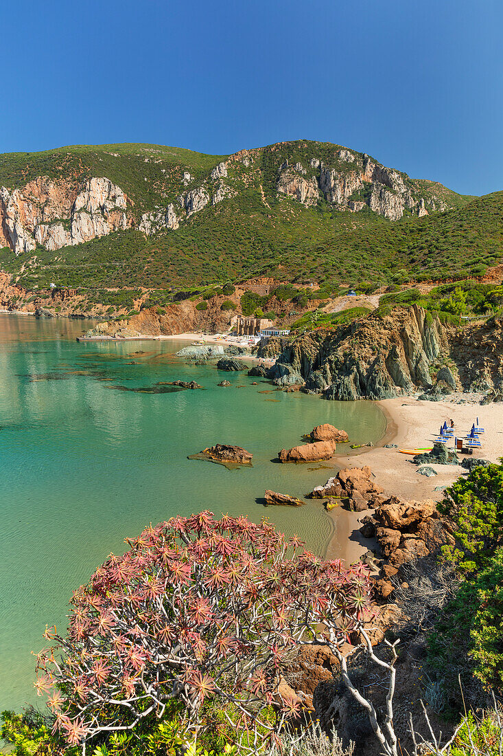 Masua beach, Pan di Zucchero, Nebida, Iglesiente, Sud Sardegna district, Sardinia, Italy, Mediterranean, Europe\n