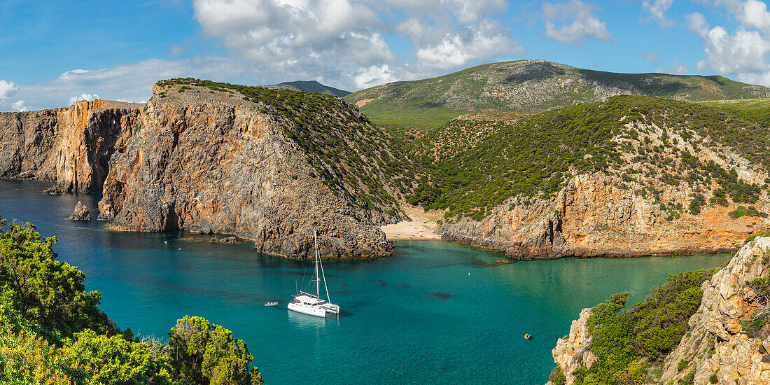 Cala Domestica, Buggerru, Costa Verde, Sulcis Iglesiente district, Sardinia, Italy, Mediterranean, Europe\n