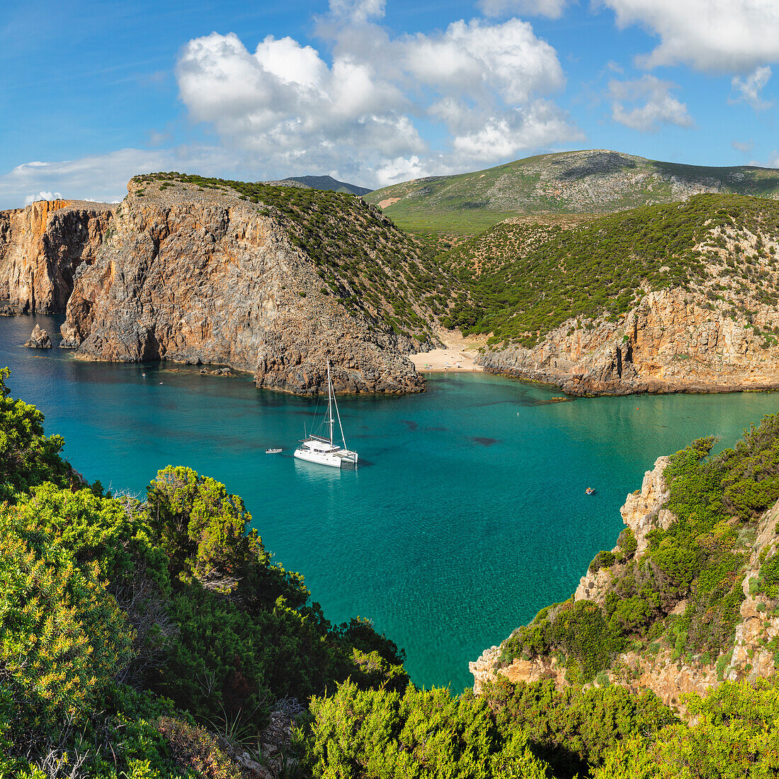 Cala Domestica, Buggerru, Costa Verde, Bezirk Sulcis Iglesiente, Sardinien, Italien, Mittelmeerraum, Europa