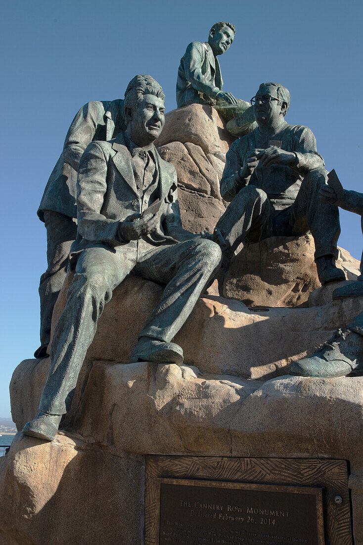 Steinbeck-Statue, Cannery Row, Monterey, Kalifornien, Vereinigte Staaten von Amerika, Nordamerika