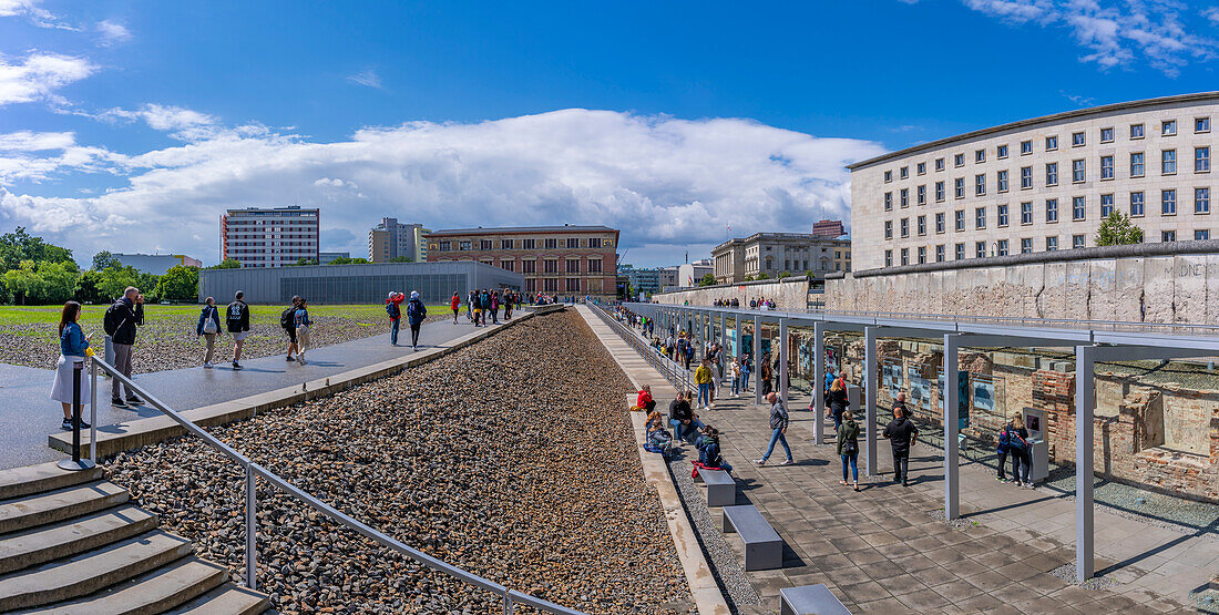 View of Section of the Berlin Wall at the Topography of Terrors Museum, Berlin, Germany, Europe\n