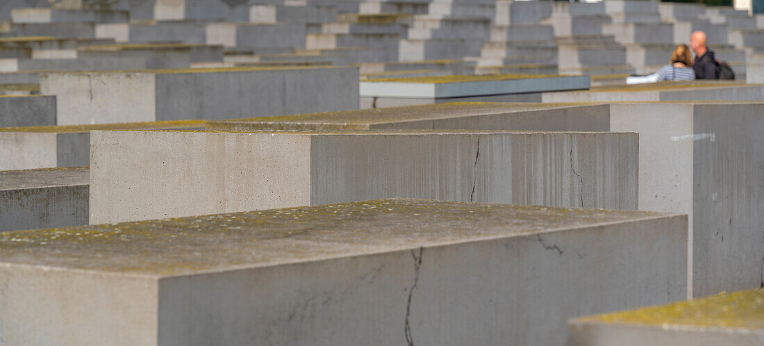 View of Memorial to the Murdered Jews of Europe, Berlin, Germany, Europe\n