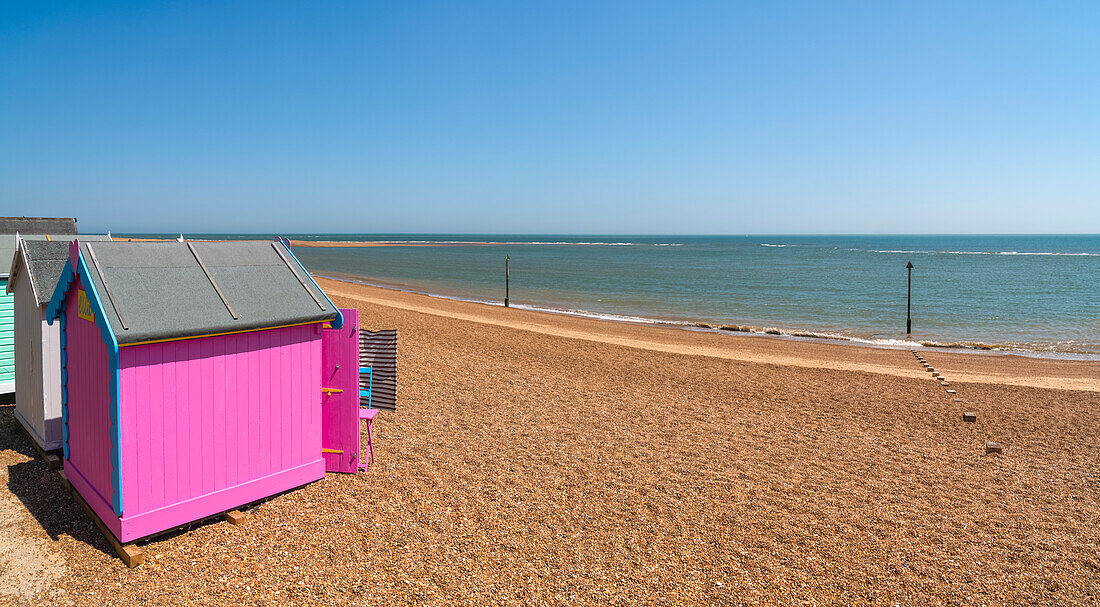 Beach Huts, Felixstowe, Suffolk, England, Vereinigtes Königreich, Europa