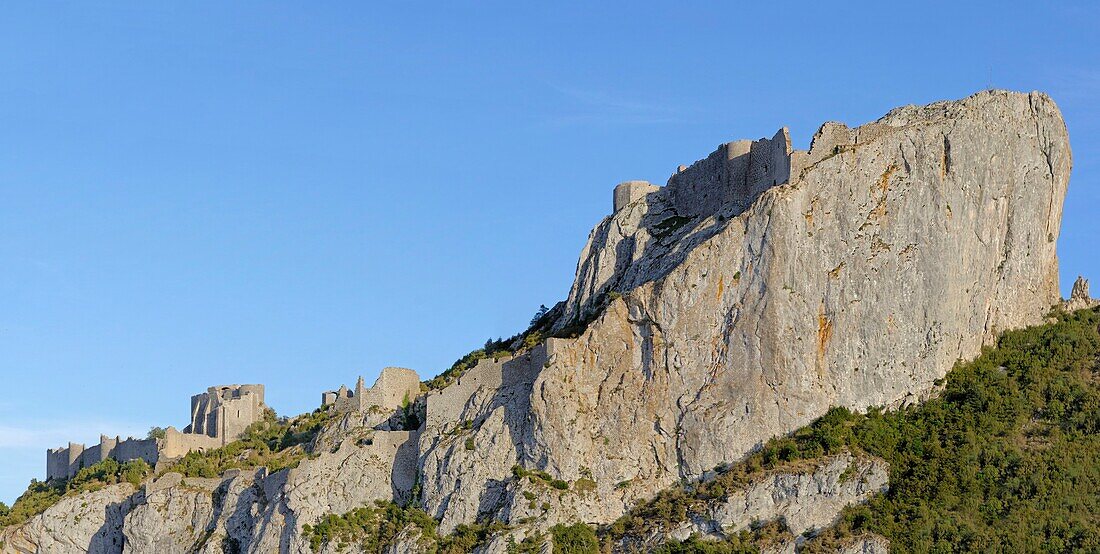 Frankreich, Aude, Duilhac sous Peyrepertuse, Katharerschloss von Peyrepertuse