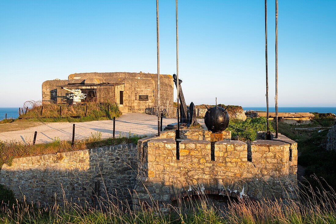 France, Finistere, Armorica Regional Natural Park, Crozon Peninsula, Camaret-sur-Mer, Pointe de Pen-Hir, the Battle of the Atlantic Memorial Museum on the site of Fort Kerbonn in a former casemate of the Second World War\n