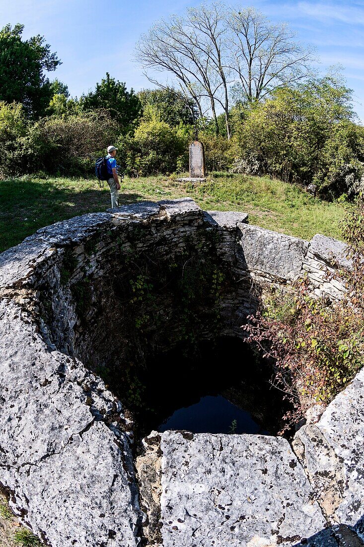 France, Lot, funtain and washing of Oustriols, village of Laburgade, well of Marianne Cagnac died here in 1881\n