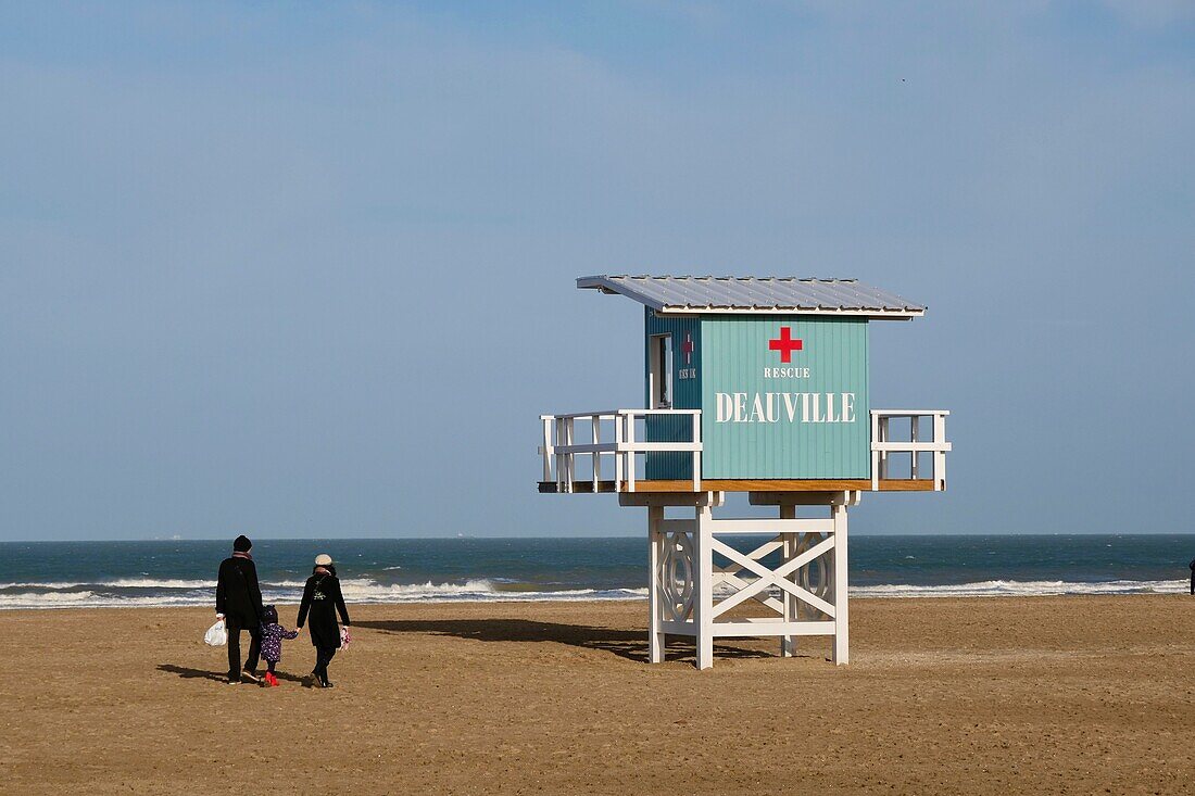 France, Calvados, Pays d'Auge, Deauville, the beach\n