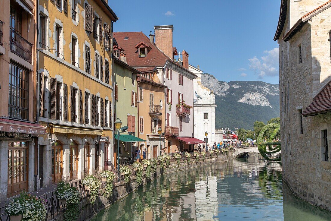 France, Haute Savoie, Annecy, Isle Quays and Thiou river\n