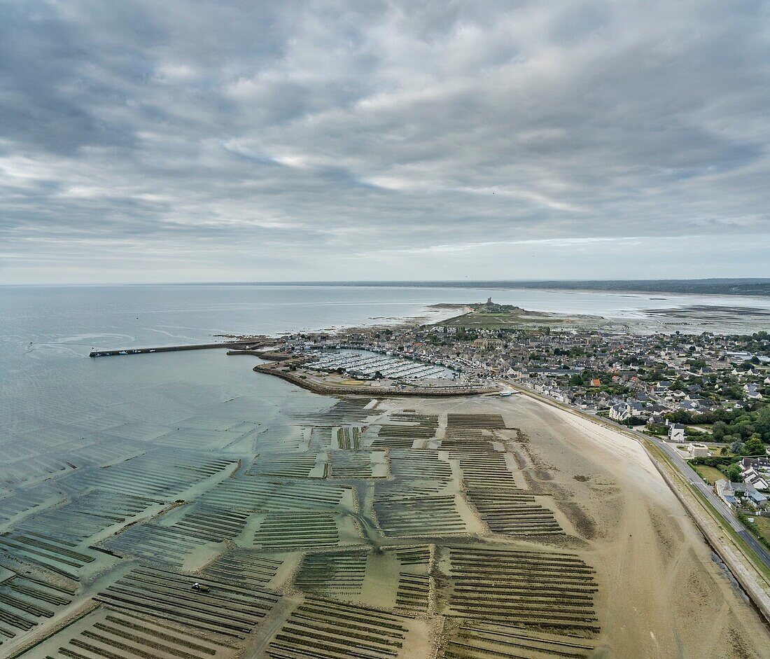 France, Manche, Saint Vaast la Hougue (aerial view)\n