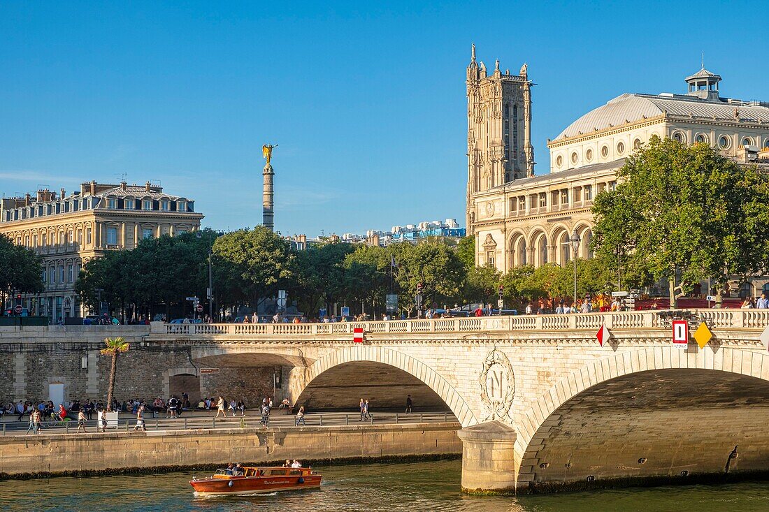 Frankreich, Paris, von der UNESCO zum Weltkulturerbe erklärtes Gebiet, die Change-Brücke