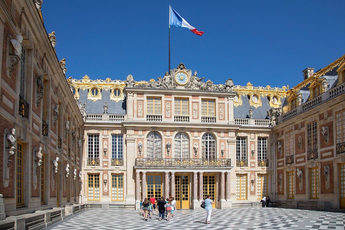 France, Yvelines, Palace of Versailles, listed as World Heritage by UNESCO, the court\n