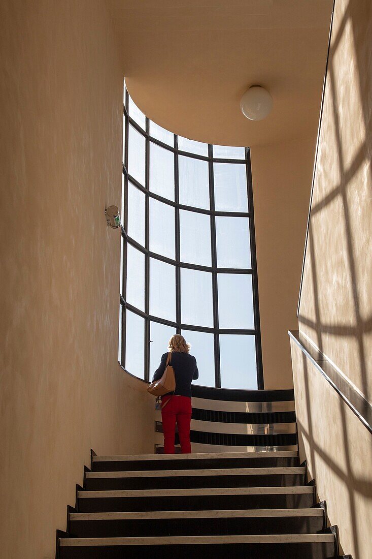 Frankreich, Nord, Croix, Villa Cavrois des Architekten Robert Mallet-Stevens, denkmalgeschützt, Treppe