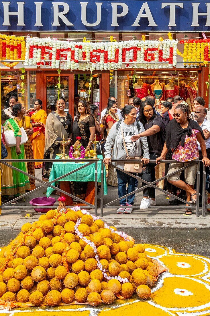 France, Paris, Ganesh Temple of Paris Sri Manicka Vinayakar Alayam, the Feast of the God Ganesh\n