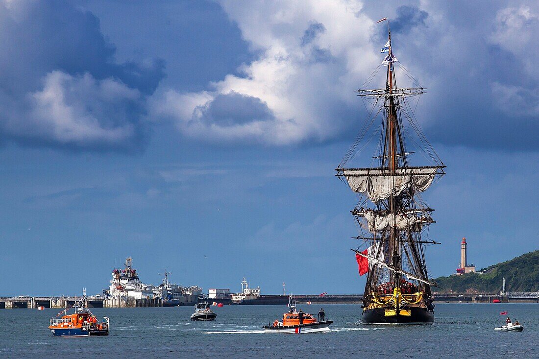 France, Finistère, Brest, L'HERMIONE, Freedom Frigate France Brest International Maritime Festival 2016\n