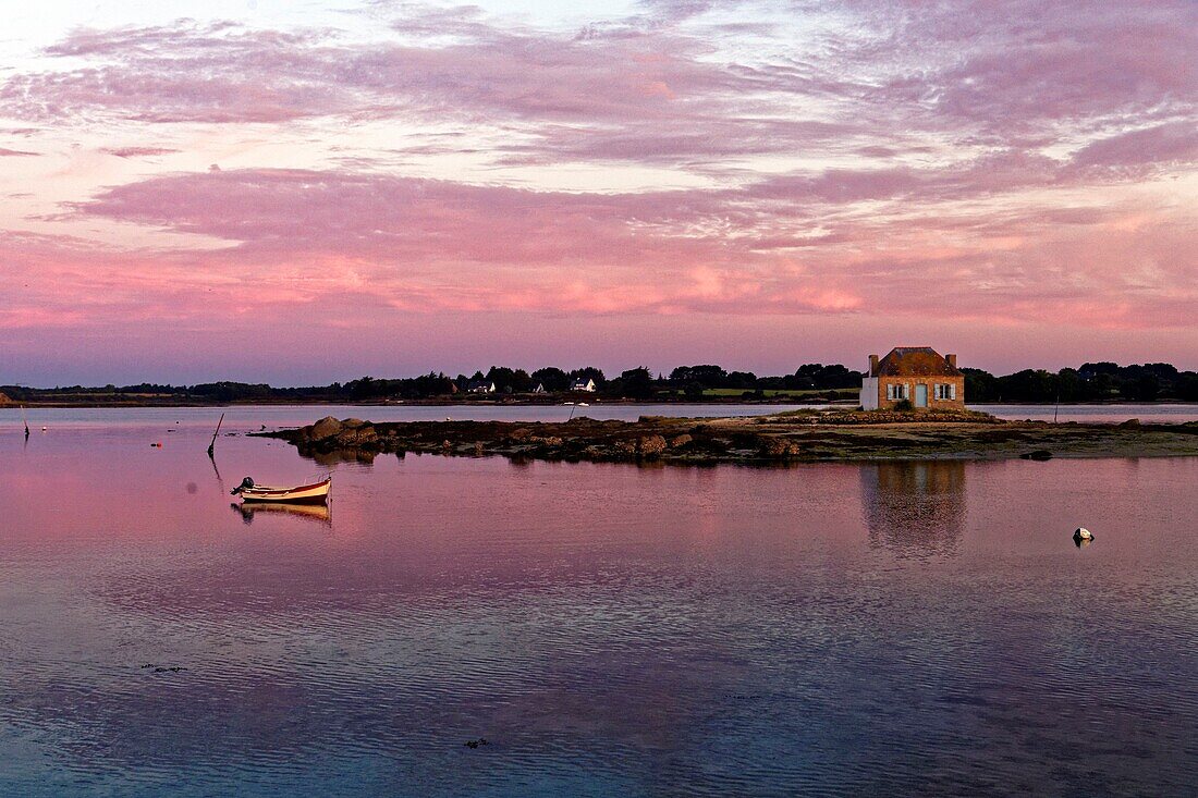 Frankreich, Morbihan, Belz, Fluss Etel, Saint Cado, Insel Nichtarguer