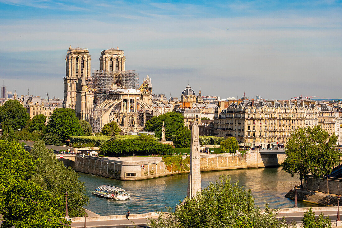 Frankreich, Paris, Weltkulturerbe der UNESCO, Ile de la Cite, Kathedrale Notre Dame, Gerüstbau