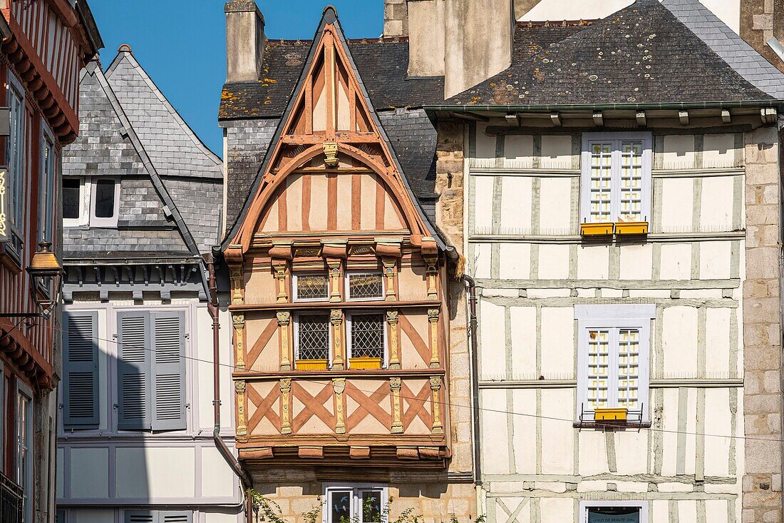 France, Finistere, Quimper, Saint-François street, timbered house\n