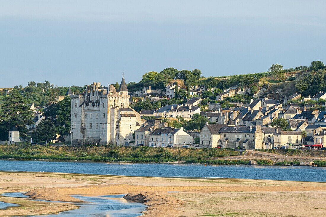 Frankreich, Maine-et-Loire, Loire-Tal, von der UNESCO zum Weltkulturerbe erklärt, Montsoreau, mit dem Label Les Plus Beaux Villages de France (Die schönsten Dörfer Frankreichs), Schloss Montsoreau am Ufer der Loire