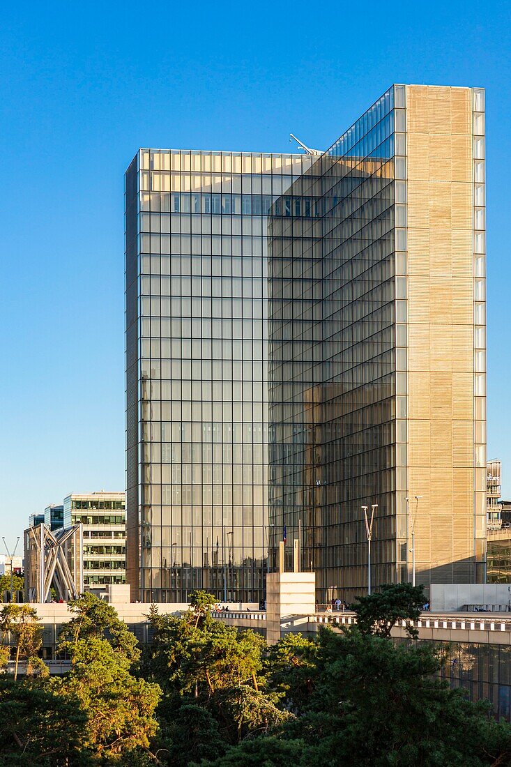 France, Paris, the National Library of France (BNF) François Mitterrand by the architect Dominique Perrault\n