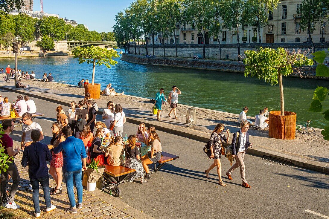 Frankreich, Paris, von der UNESCO zum Weltkulturerbe erklärtes Gebiet, Park Rives de Seine, die Nautes