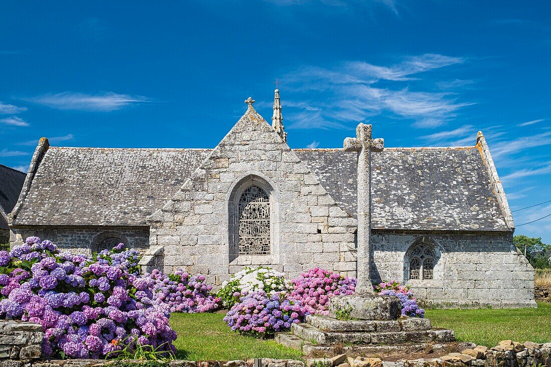 France, Finistere, Aven Country, Nevez, Notre-Dame-de-la-Clarté chapel or Trois-Marie chapel (16th century) in the village of Tremorvezen\n