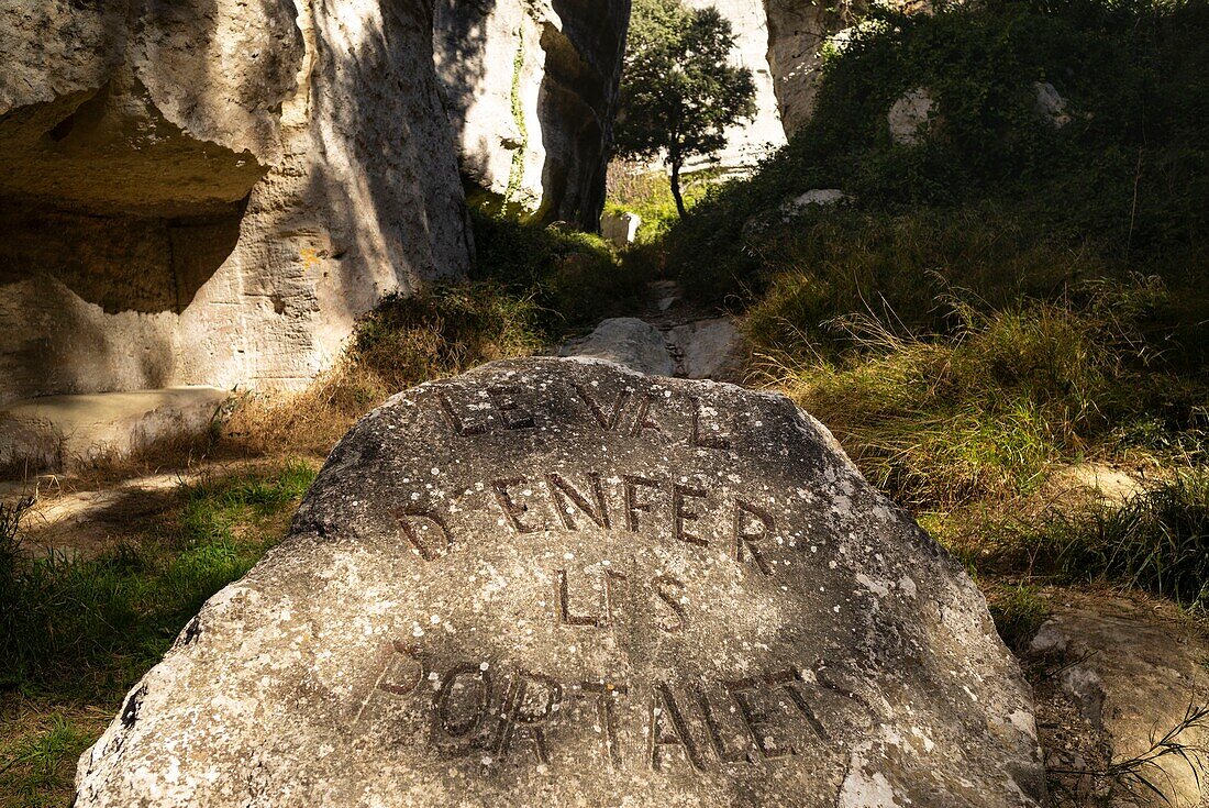 France, Bouche du Rhone, Les Baux de Provence, Alpilles mountains, Val d'Enfer\n