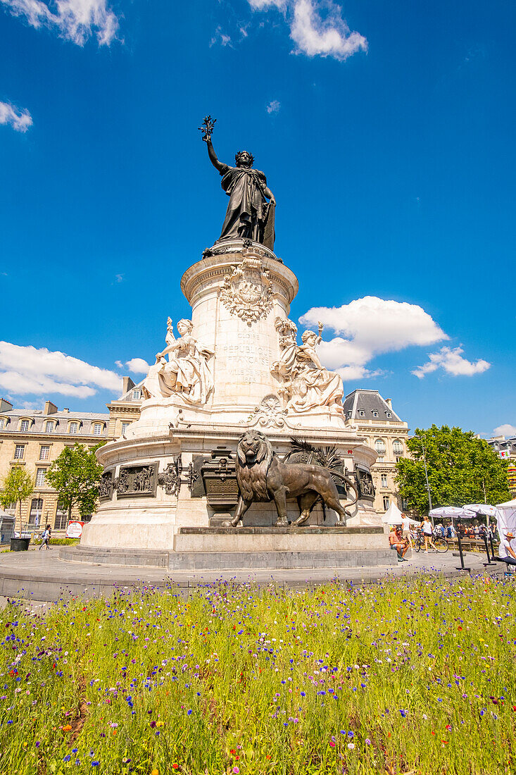 Frankreich, Paris, der Place de la République, bepflanzt für die Veranstaltung Biodiversität 2019 vom 21. bis 24. Juni 2019 (Gad Weil)