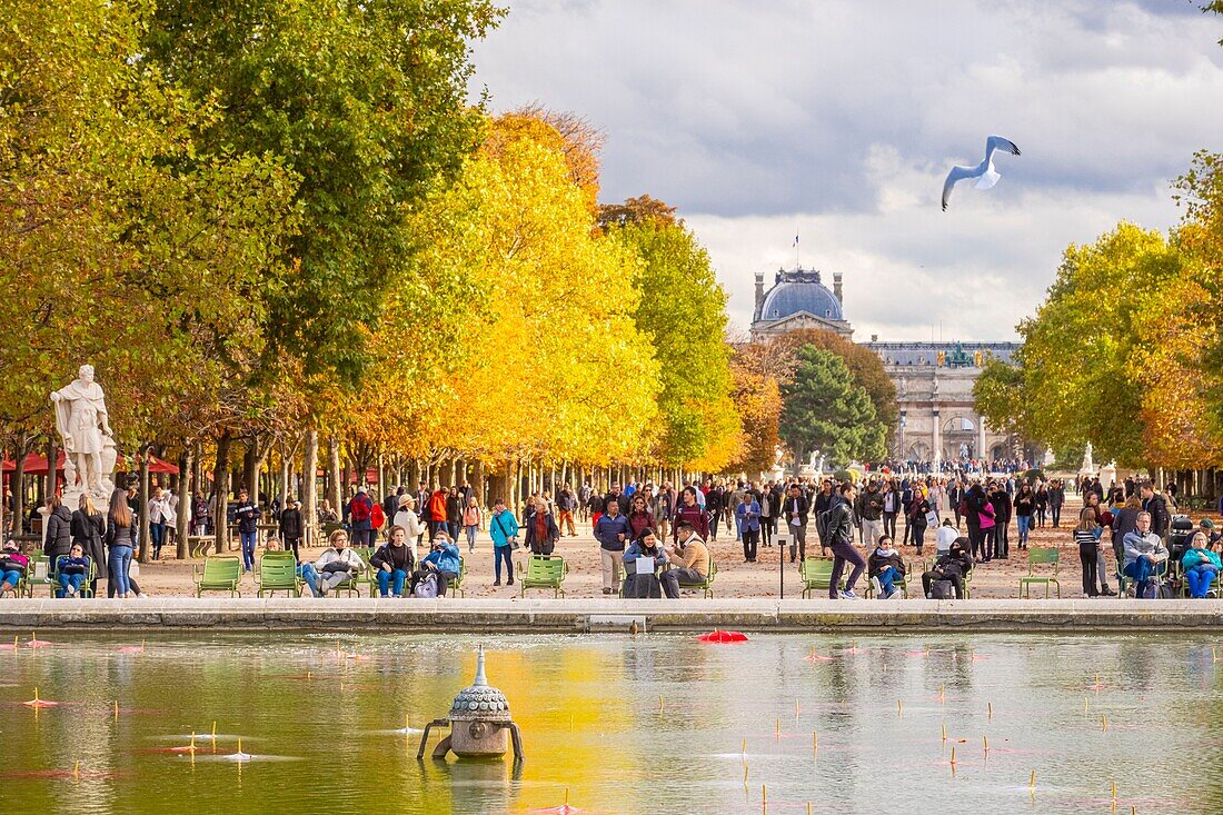 France, Paris, Tuileries Garden in autumn\n