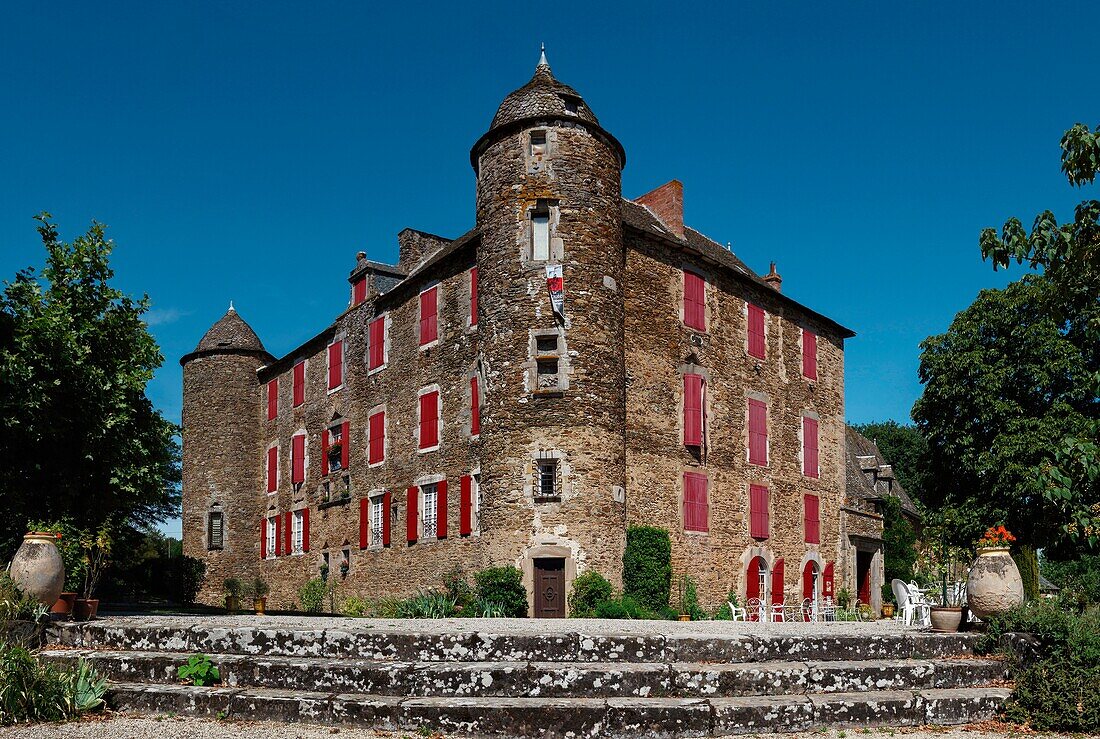 Frankreich, Aveyron, Camjac, Chateau du Bosc, ehemalige Feudalfestung aus dem 12. Jahrhundert, Familiensitz von Henri de Toulouse-Lautrec