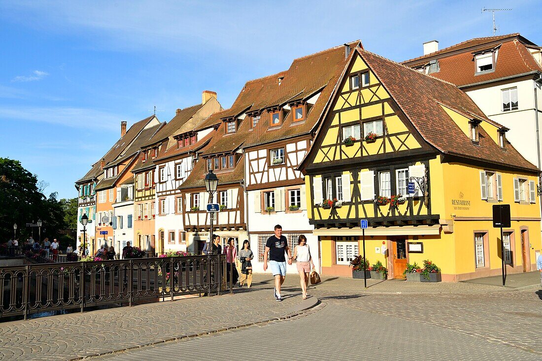 France, Haut Rhin, Alsace Wine Road, Colmar, La Petite Venise district, traditional half-timbered houses, quai de la Poissonnerie\n