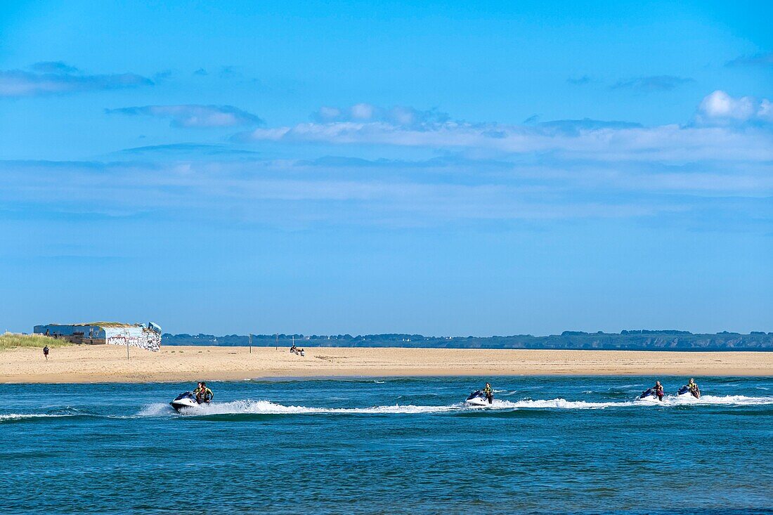 Frankreich, Morbihan, Guidel, Strand von Bas Pouldu an der Mündung des Flusses Laita