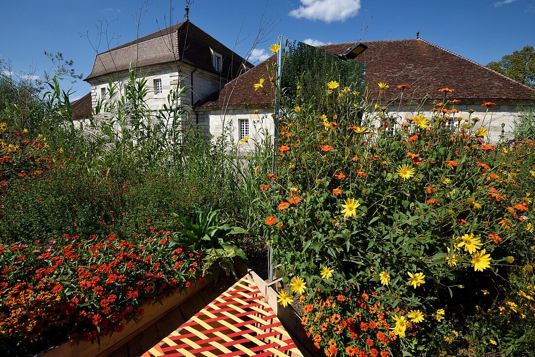 France, Doubs, Arc et Senans, the Saline Royale listed as World Heritage by UNESCO, Garden Festival 2019, flowers\n