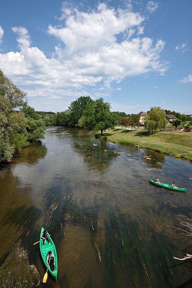 Frankreich, Haute Saone, Montbozon, Fluss Ognon, Kanu