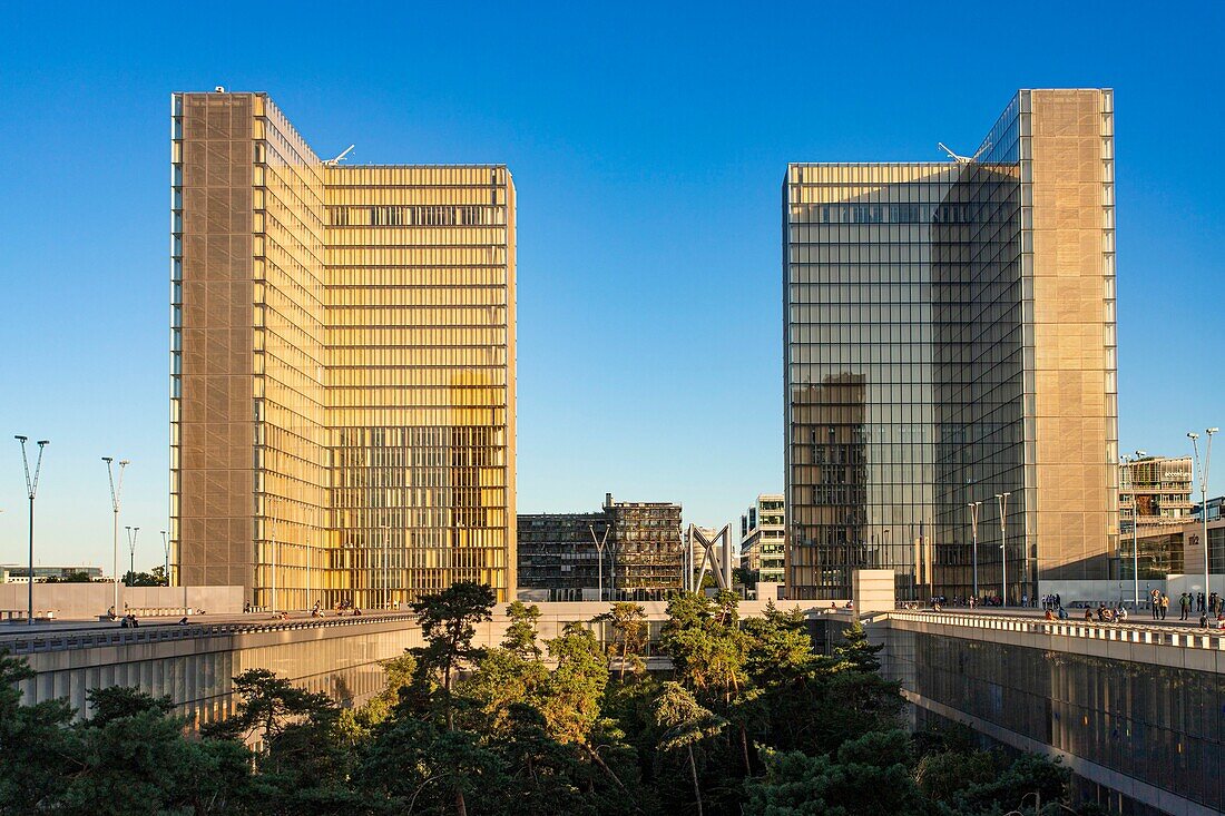 France, Paris, the National Library of France (BNF) François Mitterrand by the architect Dominique Perrault\n