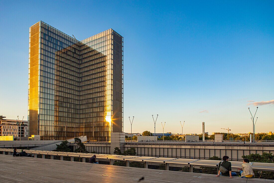 France, Paris, the National Library of France (BNF) François Mitterrand by the architect Dominique Perrault\n