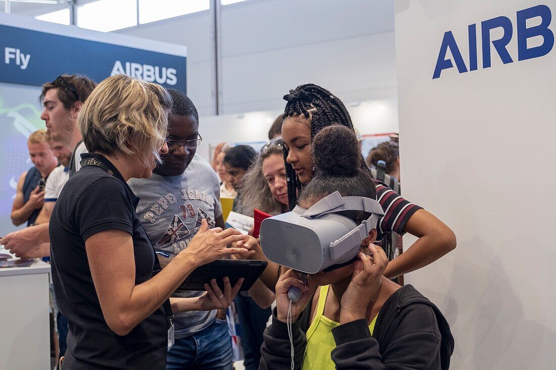 France, Seine Saint Denis, Le Bourget, Parc des Expositions Paris Le Bourget International Air Show and Space 2019, Airbus stand\n