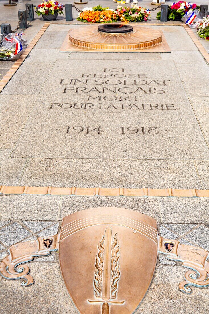 France, Paris, the Arc de Triomphe, the tomb of the Unknown Soldier\n