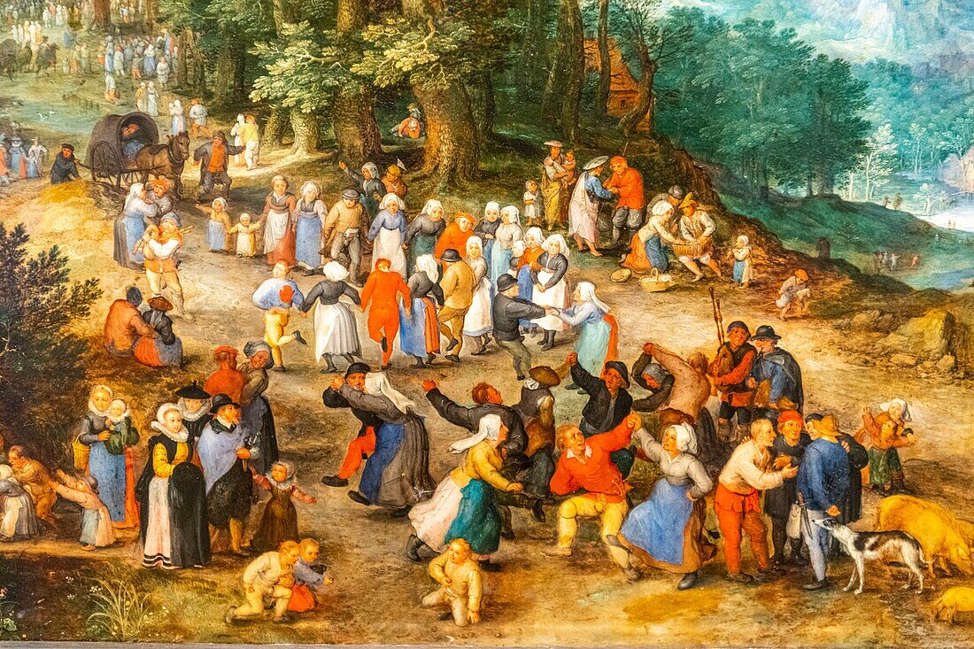 Frankreich, Nord (59), Cassel, Lieblingsdorf der Franzosen 2018, das Departementmuseum von Flandern zeigt die Ausstellung Feste und Messen zur Zeit Brueghels
