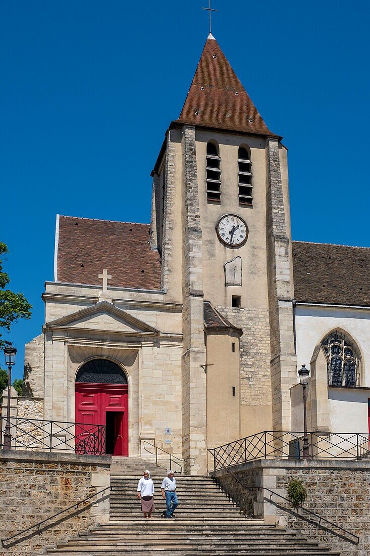 Frankreich, Paris, Stadtteil Charonne, Kirche Saint Germain de Charonne auf dem Platz Sainte Blaise