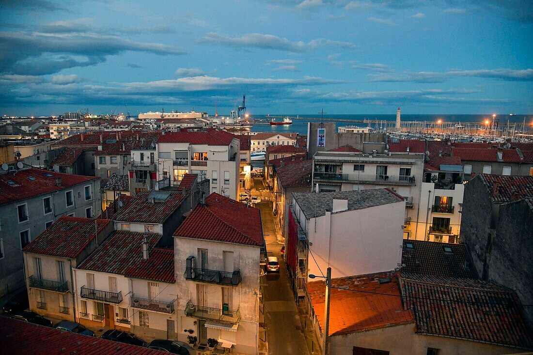 Frankreich, Herault, Sete, das Viertel La Marine vom Quartier Haut aus gesehen