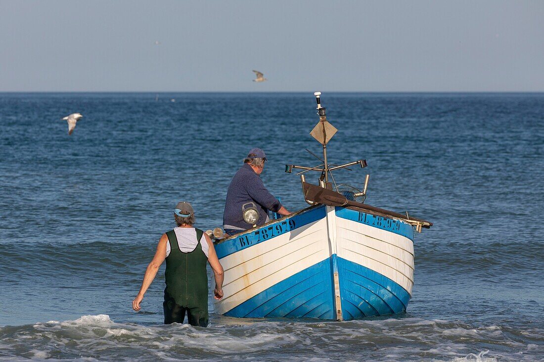 Frankreich, Pas de Calais, Audresselles, Flobart, traditionelles Fischerboot