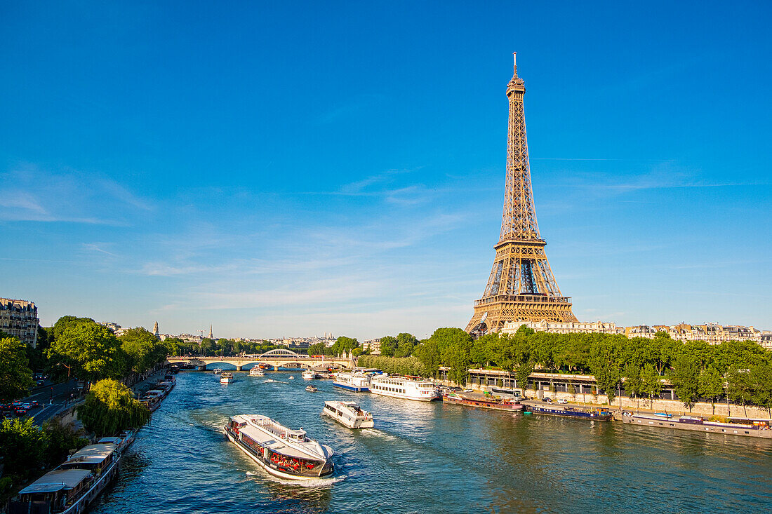 Frankreich, Paris, von der UNESCO zum Weltkulturerbe erklärtes Gebiet, Seine-Ufer und der Eiffelturm