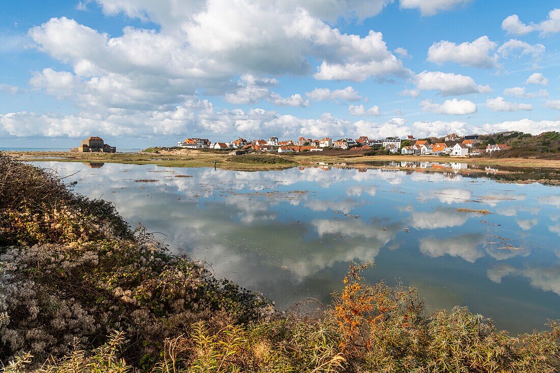 Frankreich, Pas de Calais, Opalküste, Ambleteuse, der Fluss Slack und Fort Vauban